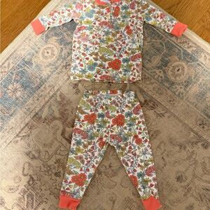 bella bliss Kids Pajama Set with Floral and Coral Accents